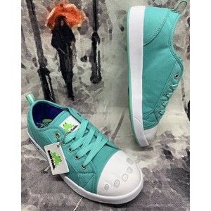 BOBBI-TOADS Girls Light Ups Sneakers Size 5 Kelly Teal Punky Lace Up New
